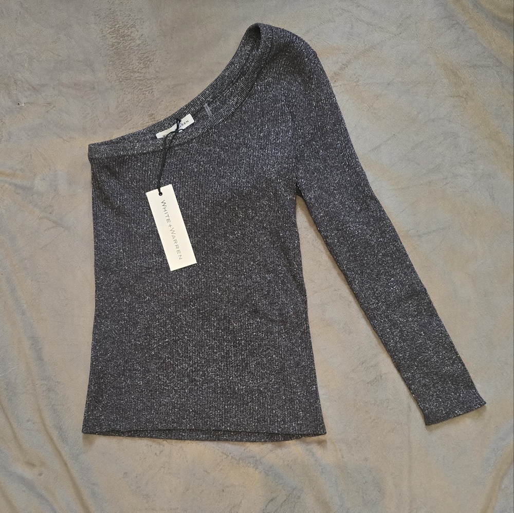 Off Shoulder Sparkling Black Top